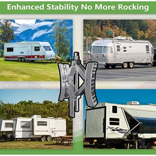 RVPNR RV Hjulklossstabilisator,Camper X Chocks Hjulstabilisator, Heavy Duty Hjulklossar för släpvagnar (2 paket) med insexhylsa, råtta Silvery