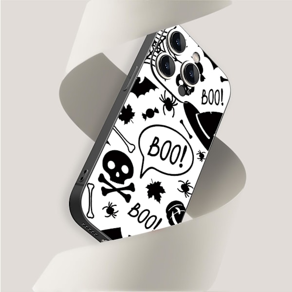 Creative Halloween Cartoon Tpu Gummi Stötsäkert Phone case För Iphone 15 Case Series Style H Svart Ypdt0891