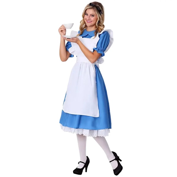 Barn Flicka Blå Alice I Underlandet Halloween Kostym För Barn Fest Lolita Piga Klänning Cosplay Alice Wonderland Kostym Flicka L Adult