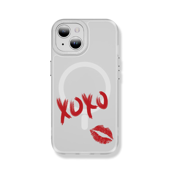 Creative Painted Pattern Frosted Magsafe Magnetic Phone Case Lämplig för Iphone och andra modeller Style C Transparent Ypcx0275