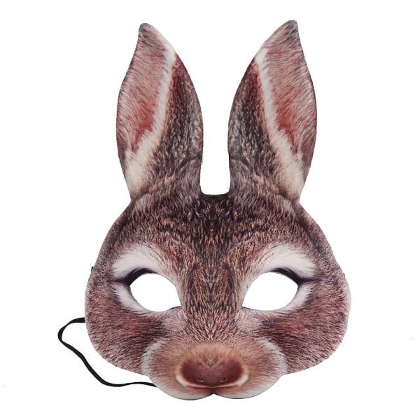 Påskfest kostym party bunny mask Brun kaninmask