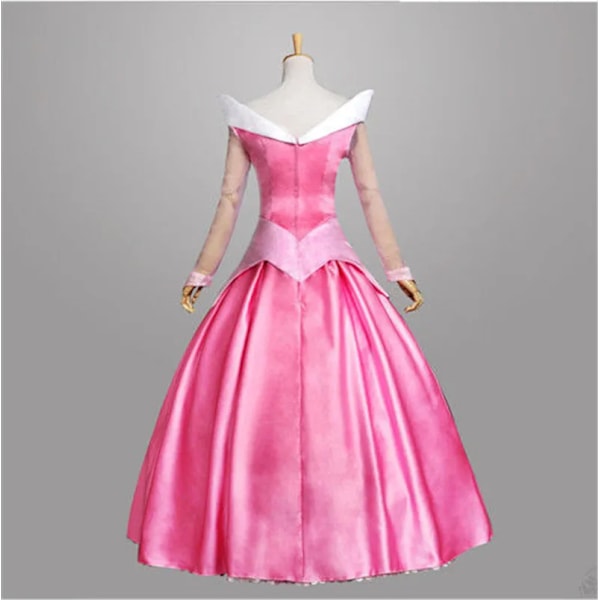 2021 Film Törnrosa Prinsessa Aurora Lyxig Fantasifull Vuxen Klänning Cosplay Kostym Halloween Jul Kvinna Kappa Klänning Set L Only Pink dress