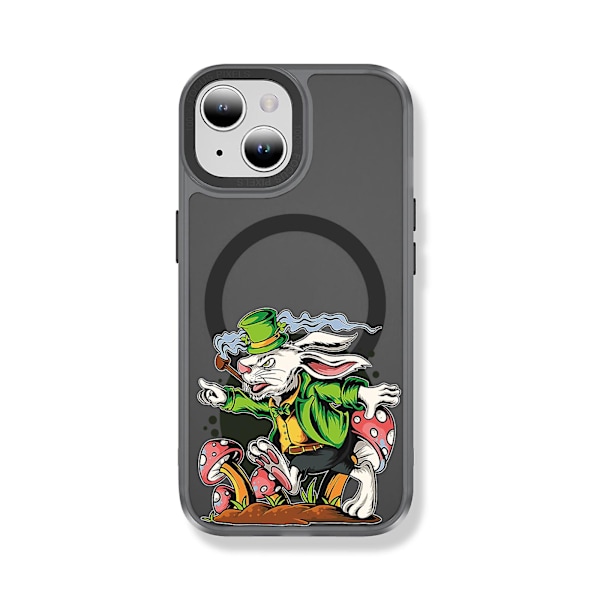 Creative Painted Pattern Frosted Magsafe Magnetic Phone Case Lämplig för Iphone och andra modeller Style D Transparent Ypcx0164