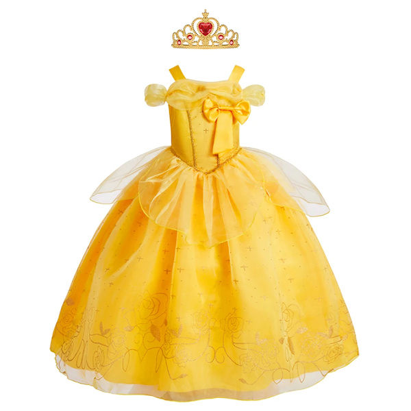 Barnklockkläder Flickor Prinsessbal Ärmlösa Klänningar Barn Prestanda Maskeraddräkt Halloween Barn Cosplay Klänningar Set DB11 Set 01 Size 110