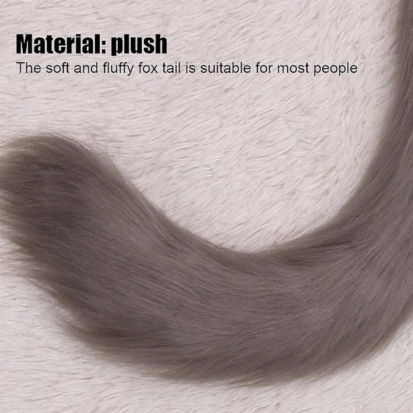 Faux Fur Tail Party Kostym Accessoarer Plysch Fox Wolf Tail grey