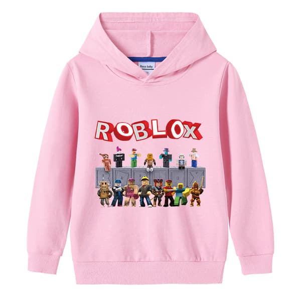 Roblox barnkläder - bomull huvtröja - pink 130cm