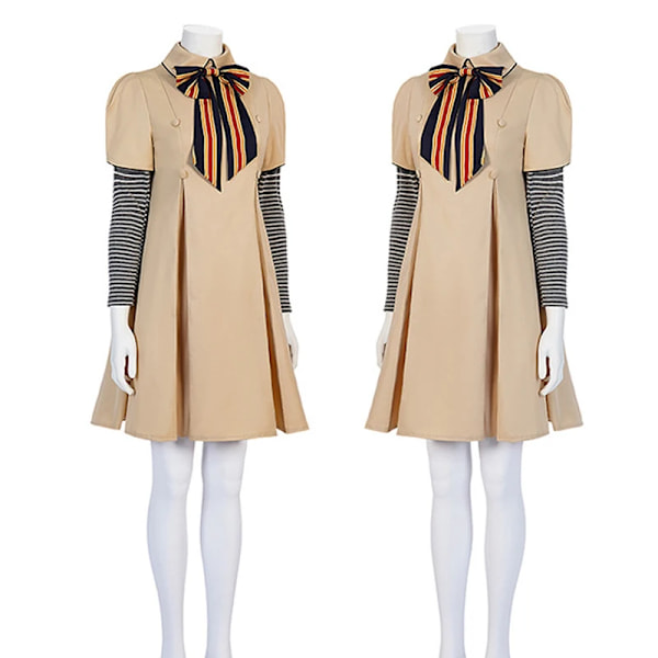 Fruktansvärd film M3GAN Cosplay kostym peruk Megan docka klänning för barn flicka Halloween fest karneval outfit barn vuxna kvinnor S Costume set