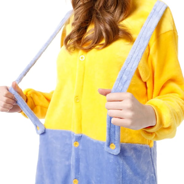 Halloween Minions tecknad söt barn onesie pyjamas kreativ personlighet rolig förtjockad hem kläder cosplay rekvisita M   160-170CM Minions