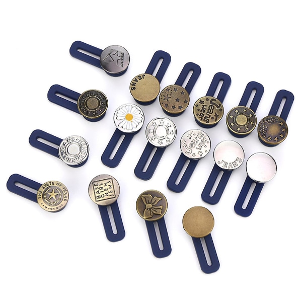 Knappförlängare för byxor, 12st midjeförlängare för damer, Jean Button Extender Midjebandsförlängare Infällbar knapp multicolor 6pcs-single
