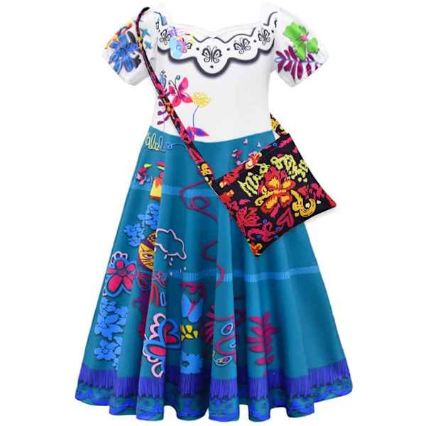 Blomster Encanto Kostym Isabella Charm Klänning Flickprinsessklänning Fantasy Fest Barnkläder 17 4T(Size 110)