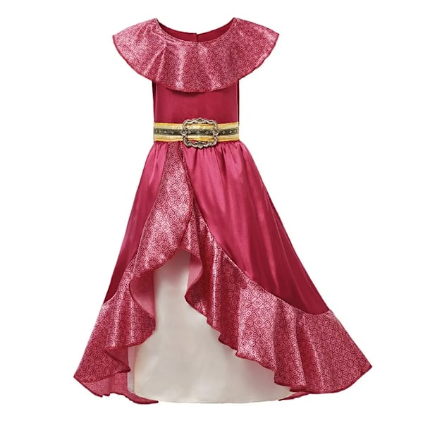 Disney tecknad Elena of Avalor Cosplay-dräkt för liten flickas födelsedagspresent Prinsessa Elena klänning Barn Halloween-förklädnad Cape 5-6T