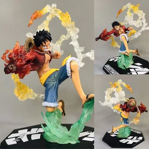 One Piece Anime Monkeydluffy Roronoa Ace Pvc Action Model Collection Cool Stunt Figur Leksak Present C no box