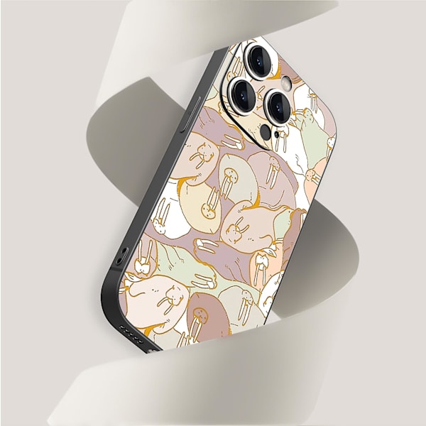 Creative Cartoon Tpu Gummi Stötsäkert Phone case För Iphone 15 Case Series Style B Svart Ypdt0482