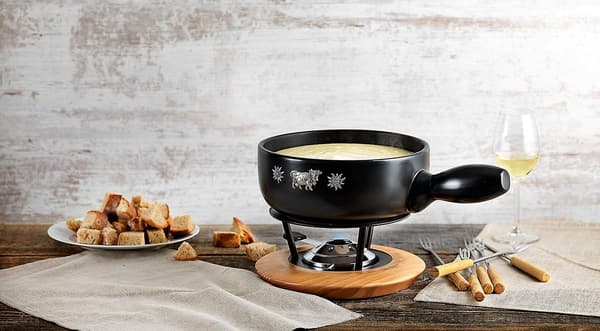 Ostfondue gafflar bambu 6 delar, rostfritt stål, silver/brun, 26,5 x 1,5 x 1,5 cm null none