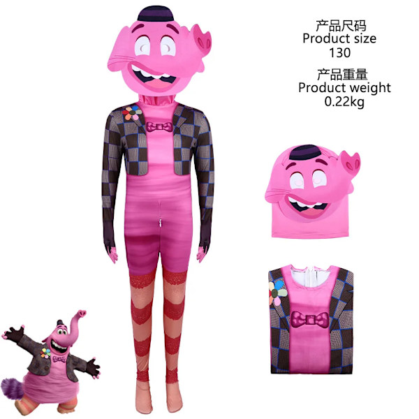 Inside Out Disgust Joy Cosplay Kostym Kvinnor Klänning Uniform Kostym Halloween Karneval Fest Rollspel Komplett Set för Vuxna Barn Cos 120 Bing Bong