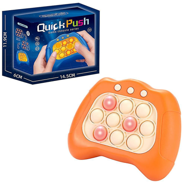 Elektriskt banbrytande pussel Pop It konsol Stress relief Fidget Toy Quick Push Bubble-spelkonsol för barn Flerfärgad valfri Orange