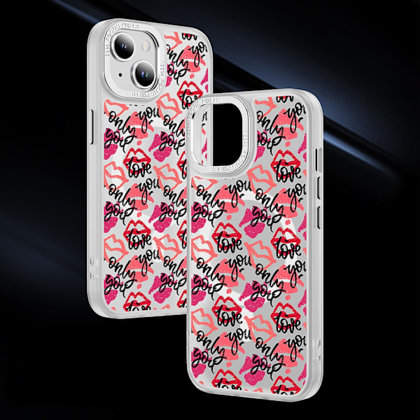 Creative Painted Pattern Matte Hudvänlig Magsafe magnetiskt phone case Lämplig för Iphone och andra modeller Style F Transparent Svart Ypcx