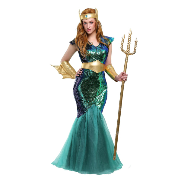 Carnival 2024neptune Sea Mermaid Kostym Män Sexig Poseidon Fancy Dress Halloween Purim Carnival Mardi Gras Outfit Sea Siren Costume M