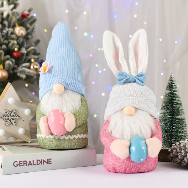 Påsk rosa öron kanin gubbe docka nissar Bunny version
