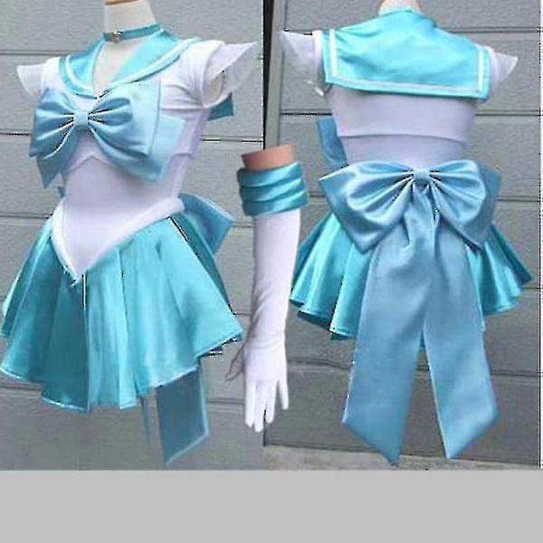 Toppkvalitet Japan Sailor Moon Cosplay Kostym Månklänning för vuxna Fancy Halloween Fancy Sexig Carnival Costume Klänning light blue XXL-Women Costume