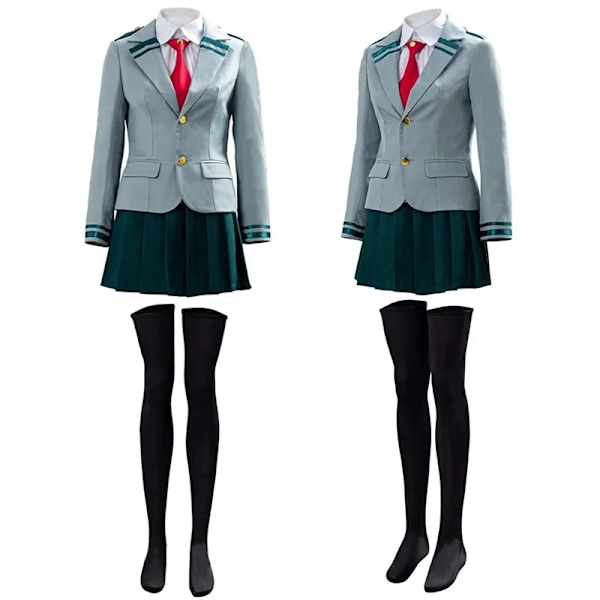 Anime Cosplay Kostym Kvinnor Min Helt Akademiska OCHACO URARAKA Cosplay Skoluniform Jacka Skjorta Anime Kläder För Flickor XXL Women Uniform