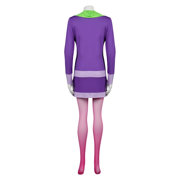 Daphne Blake Cosplay Kostym Vuxen Kvinnlig Flickor Fantasia Förklädnad Klänning Strumpor TV Cosplay Halloween Rollspel Dräkt M A