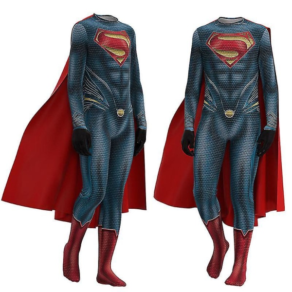 Superman Superhjälte Clark Kent Kal El Cosplay Dräkt Bodysuit Jumpsuit Halloween Party Kostymer För Barn Aldult Style 1 120