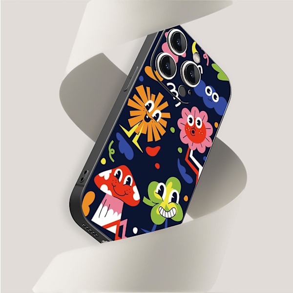 Creative Cartoontpurubber Stötsäker mobiltelefon Caseiphone 15 Caseseries Stylesgblackypdt1857