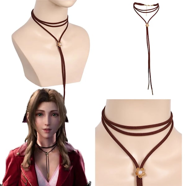 Fantasy VII Aerith Cosplay Gainsborough Kostym Jacka Klänning Outfits Kvinnor Halloween Fest För Damer Rollspel Kläder One Size Full Set
