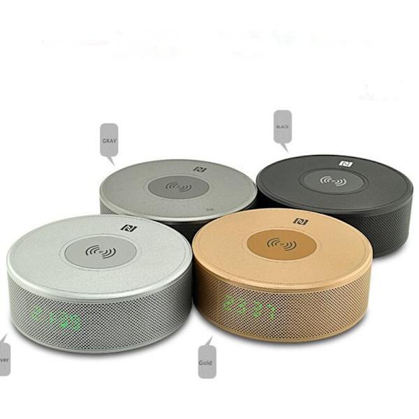 Tre-i-ett bluetooth-högtalare väckarklocka portabelt litet ljud