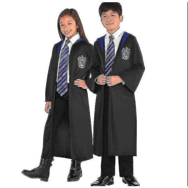 Barn Pojke Tjej Trollkarl Harry Potter Fancy Dress Kappa Kostym Cosplay Halloween Kostym Karneval Kostym blue 125cm-5-6 Years