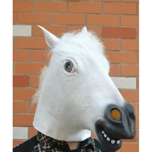 Vita, svarta och bruna hästmaskar för pojkar och flickor, roliga latexdjurmasker, nya Halloween-rollspelskostymer, huvudbonader Brown Horse