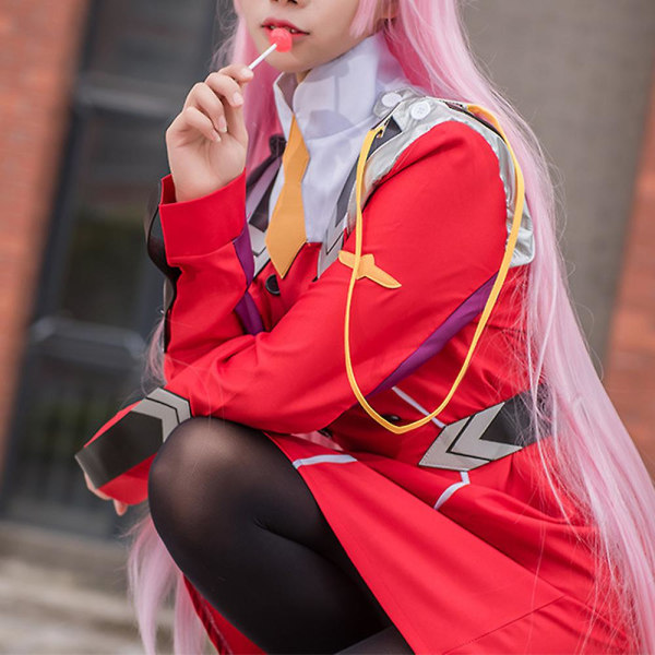 Darling In The Franxx Zero Two Cosplay Party Kostym Uniform Kvinnor Röd Klänning Anime Outfits Set Presenter XL