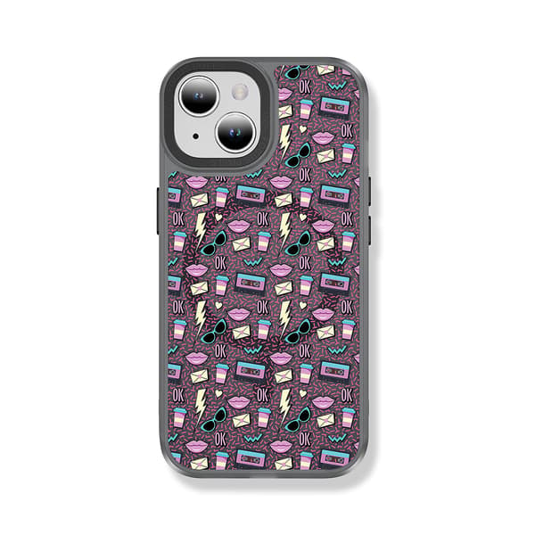 Creative Painted Pattern Frostat Hudvänlig Magsafe magnetiskt phone case Lämplig för Iphone och andra modeller Style E Transparent Black Yp