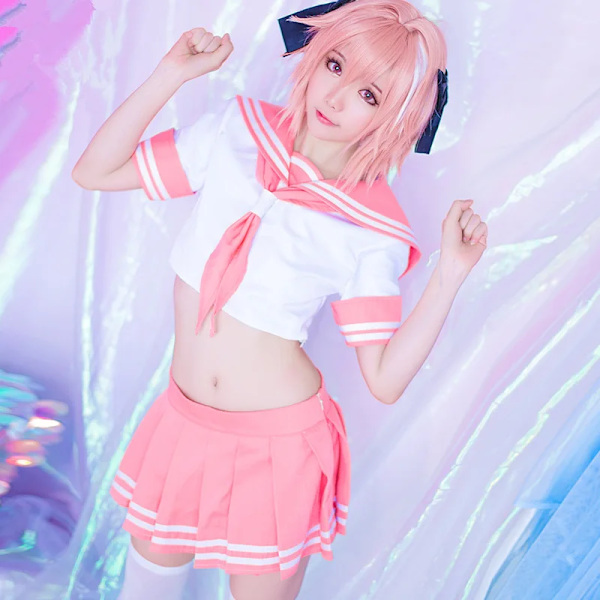 SBluuCosplay Fate Apocrypha Rider Astolfo Cosplay för män JK Skoluniform Sailor Suit  Kvinnlig Outfit Anime Halloween Kostym S Costume