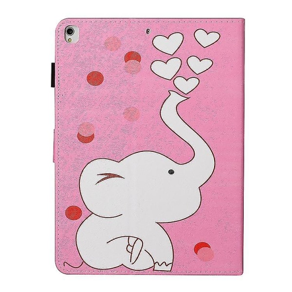 För Ipad 9.7 2017/2018/air 2/air/ipad Pro 9.7 Färgat ritmönster Horisontellt Flip Pu Case Loving Elephant