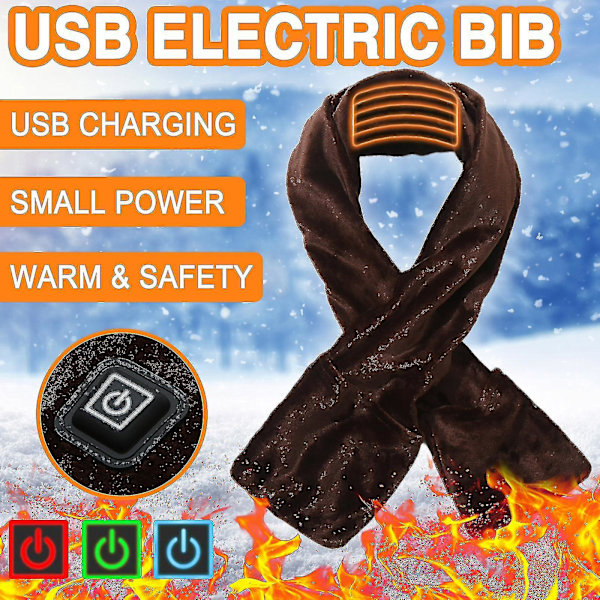 USB Elvärme Scarf Sjal Köldskydd 3 Steg Temperaturinställningar