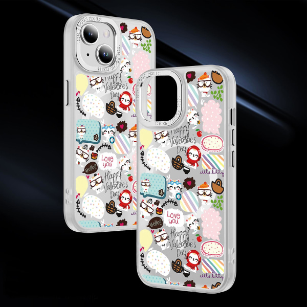 Creative Painted Pattern Matt Magsafe Magnetic Phone Case Lämplig för Iphone och andra modeller Style R Transparent Ypcx0373