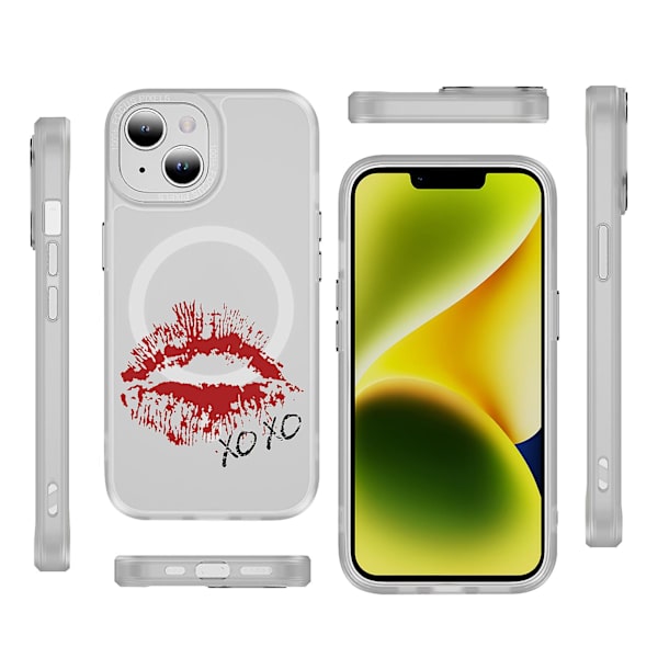 Creative Painted Pattern Matt Magsafe Magnetic Phone Case Lämplig för Iphone 15 Case och andra modeller Style D Transparent Svart Ypcx0246