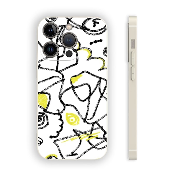 Enkelt tecknat mönster Tryckdesign Flexibeltpurubber Stötsäker Mobiltelefon Caseiphone 15 Caseseries Stylesgwhiteypdt2771