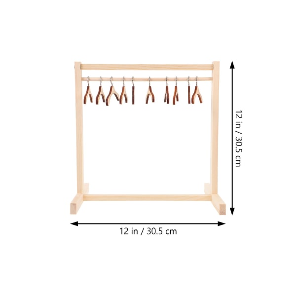 Barnhängare Husdjursklädhängare Dekoration Träställ för husdjurskläder Docka Klädställ Docka Klädhängare a 30.5X18cm
