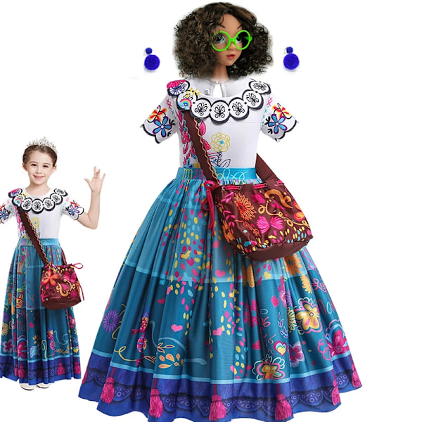 Encanto Isabella Mirabel Prinsessklänningar För Flickor Barn Halloween Födelsedag Bal Karneval Fest Barn Cosplay Kostym M Mirabel sets 150(size 9-10T)