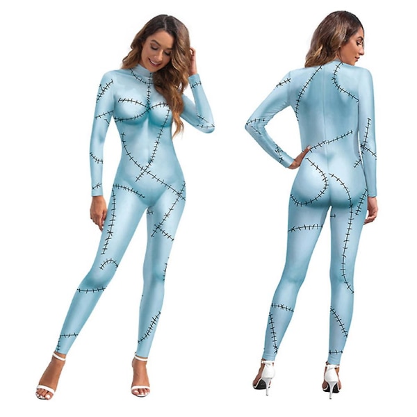 Halloween Womens The Nightmare Before Christmas Jumpsuit Cosplay Sally Costume A S