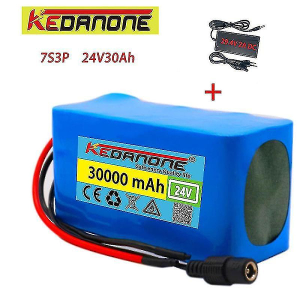 24v 30ah 7s3p 18650 Li-ion batteripaket 29,4v 30000mah elcykel Moped/el/li-ion batteripaket + 2a Cha 30AhX1 Chargerx1