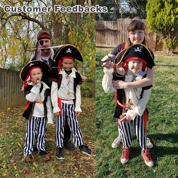 Barn Piratdräkter Halloween Högtidsfest Pojkar Flickor Cosplay Pirater Sjömän Kostymdräkt Klä Ut L(1.2m-1.3m) B-0142