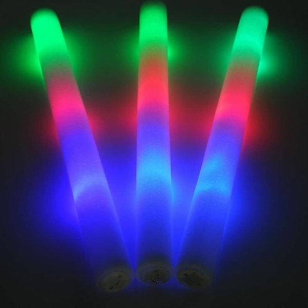 100 st Led Glow Sticks, Light Up Foam Sticks, Flerfärgade Blinkande Foam Sticks för fest, konsert, bröllop, festtillbehör null none