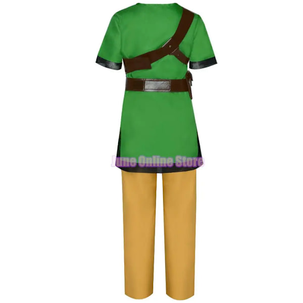 Cosplay Skyward Sword Link Cosplay Kostym Grön Uniform Byxor Hatt Handskar Kappa Barnkläder Outfits Halloween Dräkt 140 Link costume