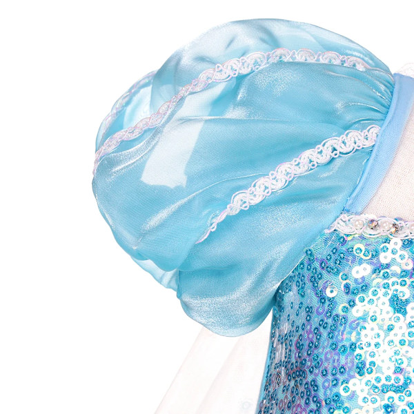 Disney Frozen Elsa Klänning för Flickor Snödrottning Anna Klänning Lyxklänningar Karneval Halloween Flickor Cosplay Kostym Frozen Kostym A Elsa Dress 4-5Y (120)