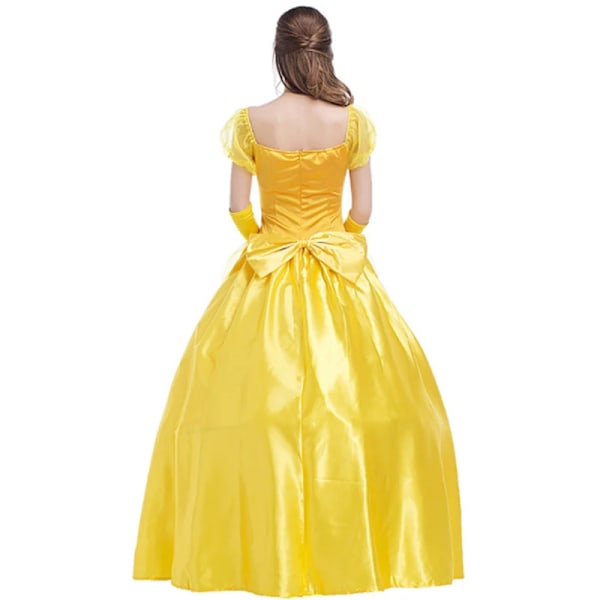 Halloween Skönhet och Odjuret Gul Prinsessklänning Prins Par Kostym Vuxen Belle Kostymer Scen Show Cosplay Fancy Party Dres XXL Men