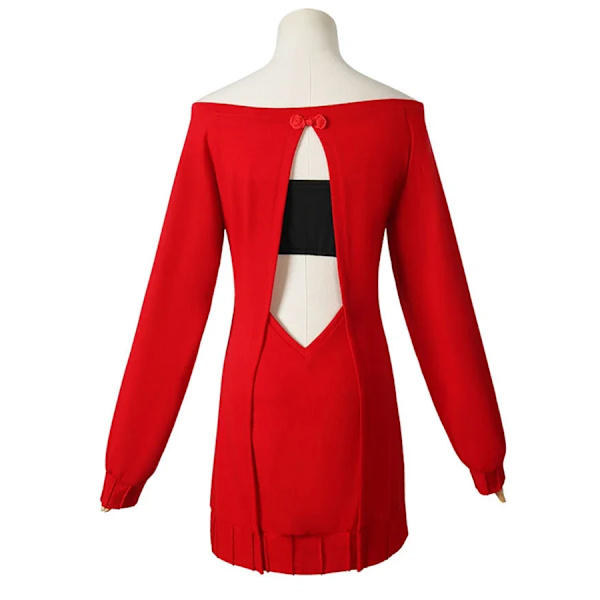 Anime SPY X FAMILY Cosplay Yor Forger Cosplay Kostym Kvinnor Casual Röd Tröja Sexig Klänning Kostym Yor Fläta Peruk Halloween Kostymer XL wig A
